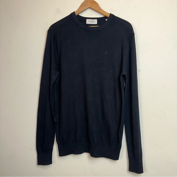 Scotch & Soda Men’s Size Medium Cashmere Blend Crewneck Sweater Black Modern - Picture 1 of 10